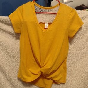 Lace- Back Twist-Front Tee